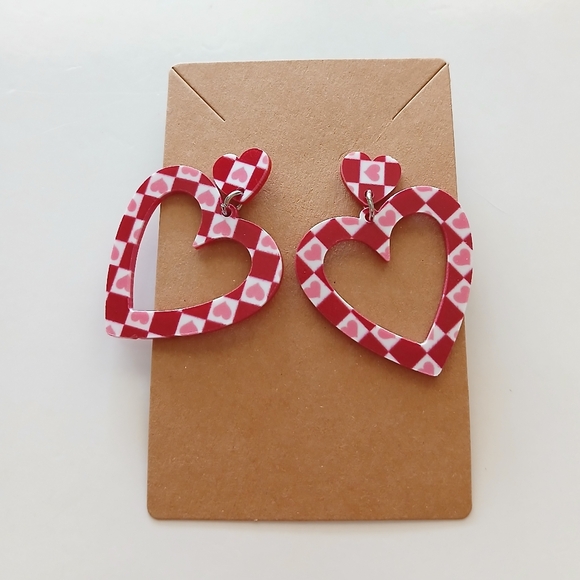 Fashion Jewelry Red Heart Earrings - Picture 3 of 4